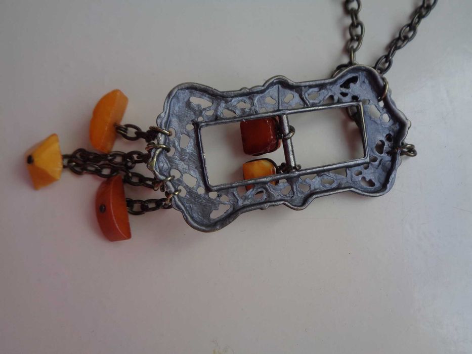 весільна етнічна прикраса Сакта бурштин Балтія 7см