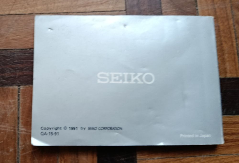 Manual de instruções  original Seiko Quartz