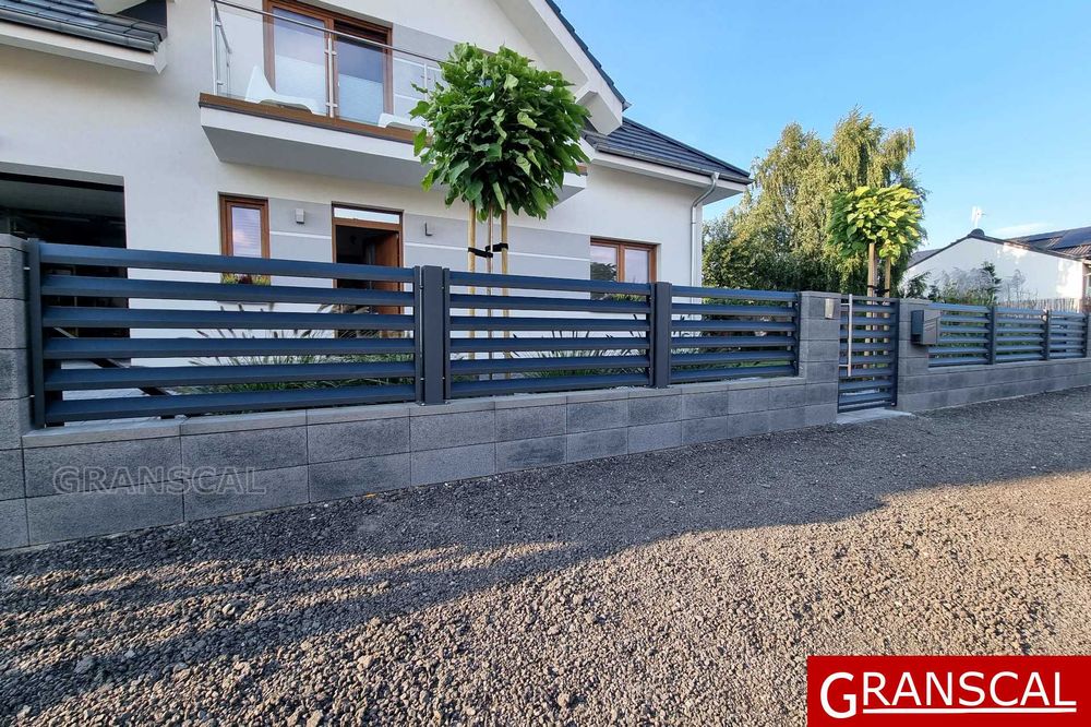 Ogrodzenie aluminiowe nowoczesne brama przesuwna furtka płot Poznań