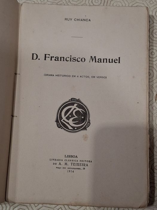 Livro Ruy Chianca  D Francisco Manuel