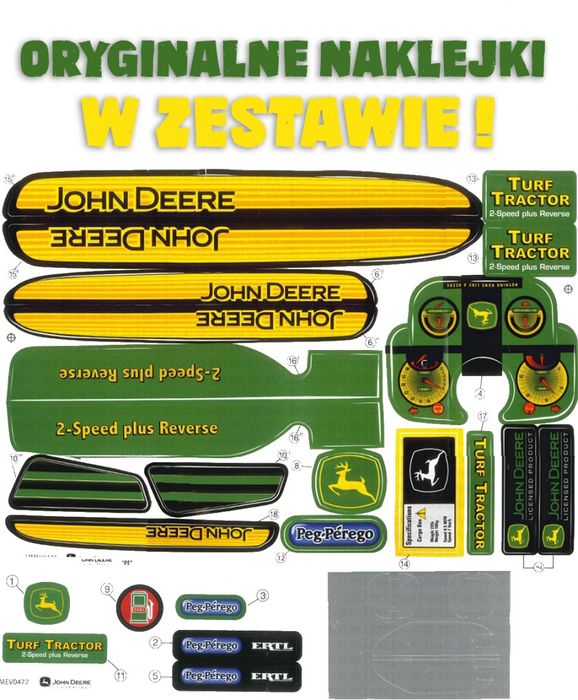 Traktor Na akumulator Peg Perego John Deere Power Pull z Przyczepą