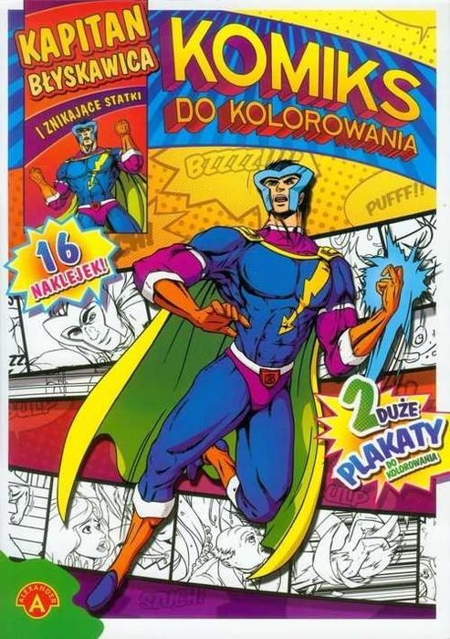 Komiks kolorowanka dla dzieci Kapitan błyskawica i znikające statki