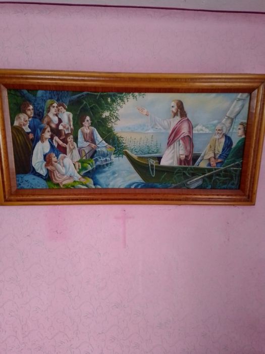 Obraz olejny malowany w drewnianej ramie