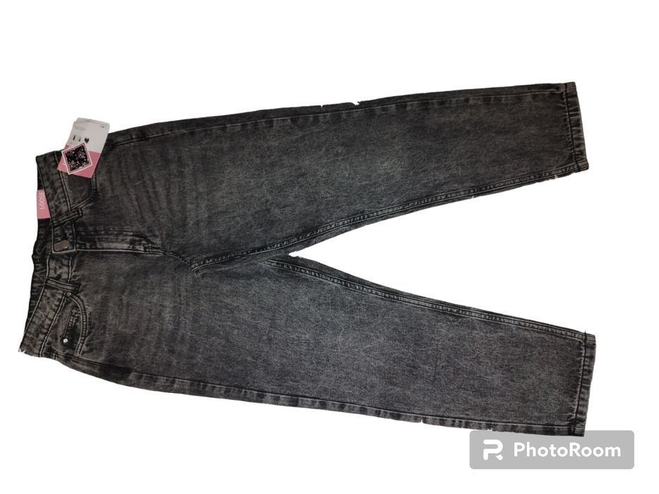 Nom fit dżinsy jeansy spodnie dżinsowe szare marmurki S 36