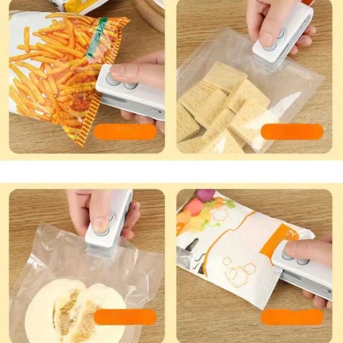 Seladoras de sacos mini. Dois modelos. A pilhas ou USB. Novas.