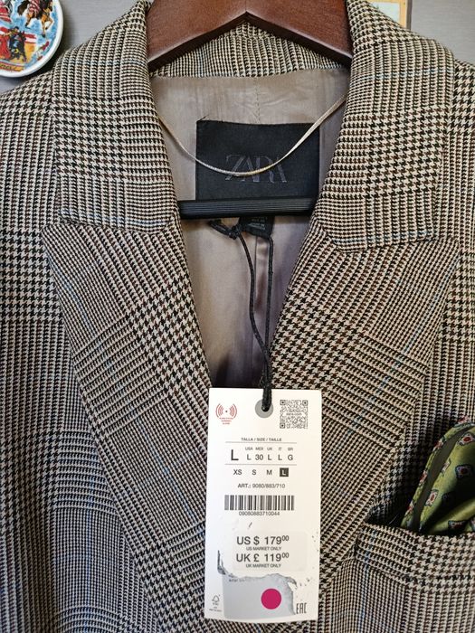 Блейзер вовняний ZW collection from Zara  в клітинку новий в упаковці з бірками