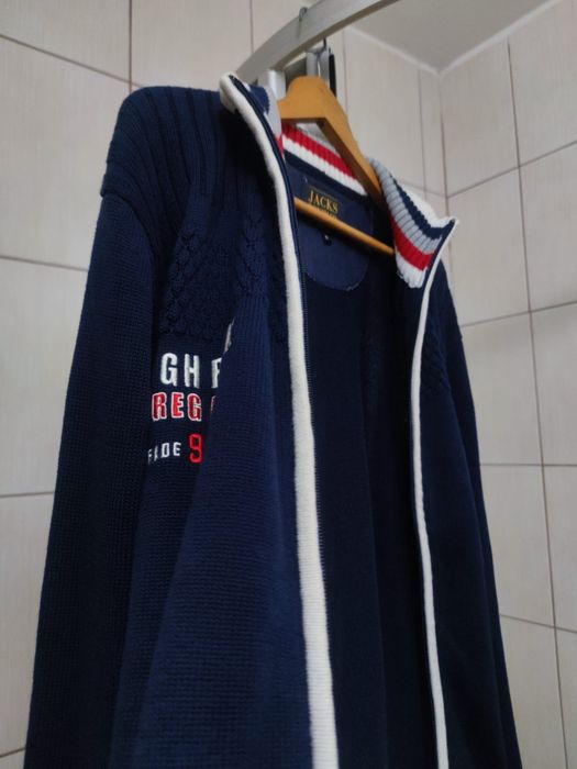 Męski kardigan XL  rozpinany marki Jacks Denim Co. w kolorze ciemnego