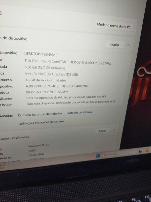 Portátil Fujitsu LifeBook A3511 da 11 Geraçao