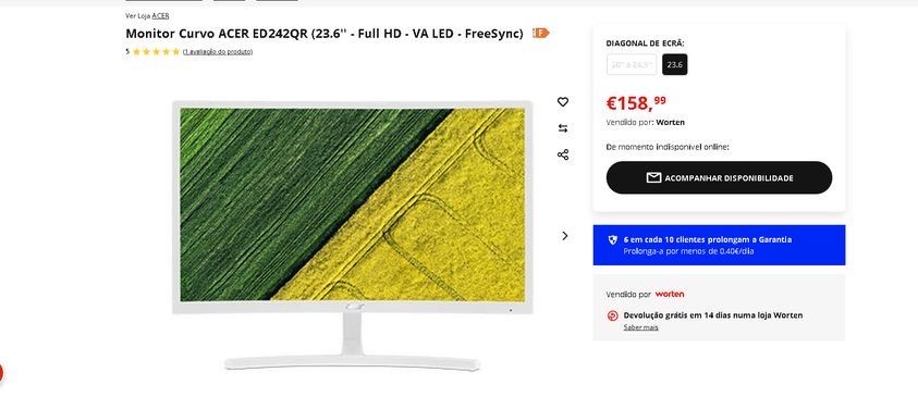 Monitor curvo ACER ED242QR