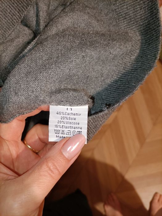 Szary sweter bluza z kaszmirem r.S