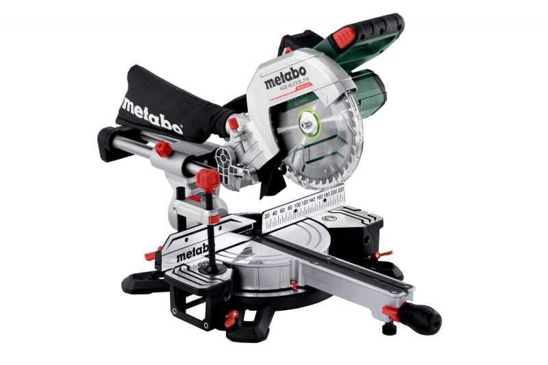 Аккумуляторная торцовочная пила с протяжкой METABO KGS 18 LTX BL 216 c ЗУ и аккумулятором