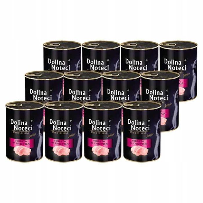 Dolina Noteci Premium Junior Mokra karma dla kociąt indyk zestaw 12 x 400 g