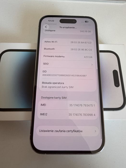 Bateria 100% iPhone 14 Pro 256gb Silver
