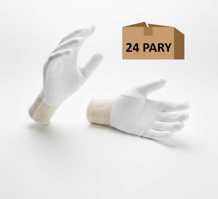 Rękawiczki Bawełniane Rękawice 100% BAWEŁNA - 24 PARY - Rozm. 7 (S)