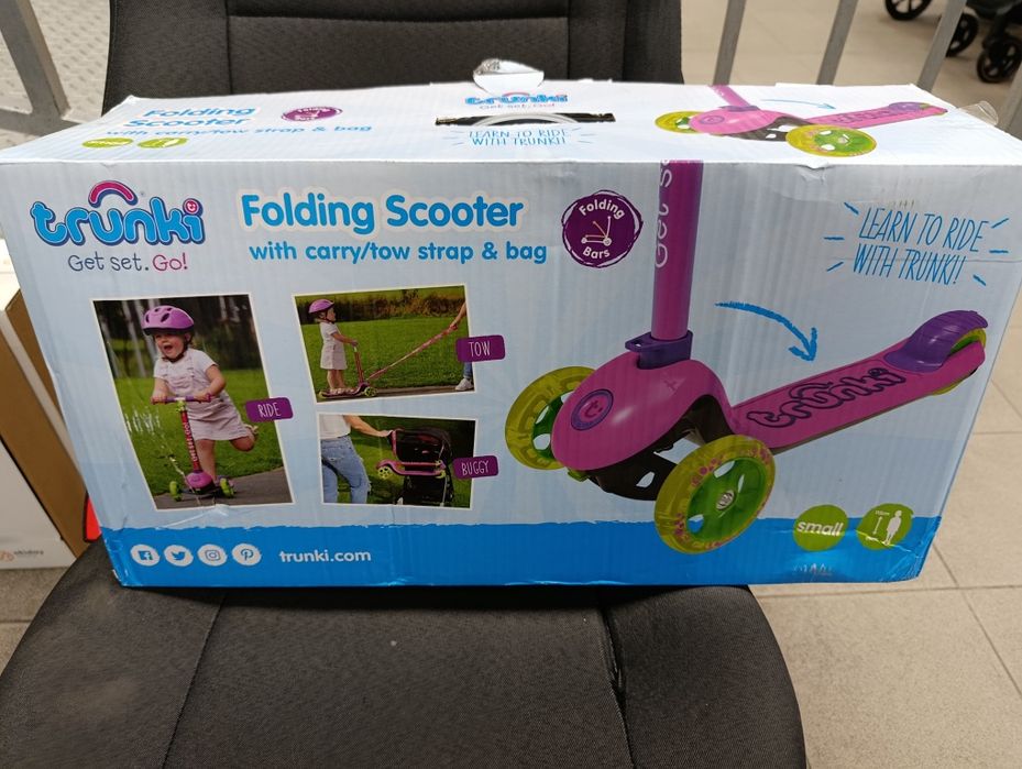 Trunkie składana różowa hulajnoga dla dzieci