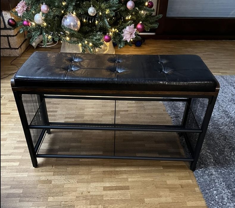Nowe loftowe pikowane siedzisko organizer na buty do przedpokoju loft
