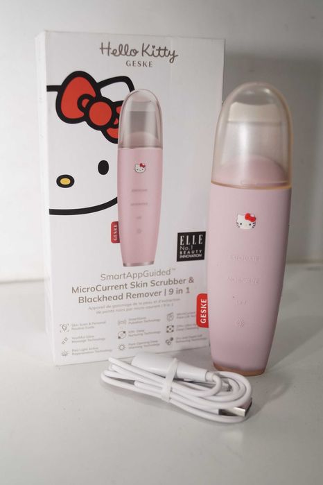 1332 GESKE Hello Kitty MicroCurrent Skin Scrubber & Blackhead Remover 9w1