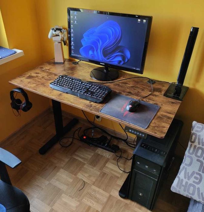 Nowe Biurko Elektryczne Regulowane 140x70 Podnoszone Gamingowe Faktura