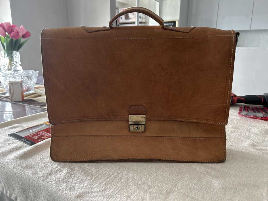 Bolsa de couro estilo vintage - com alça