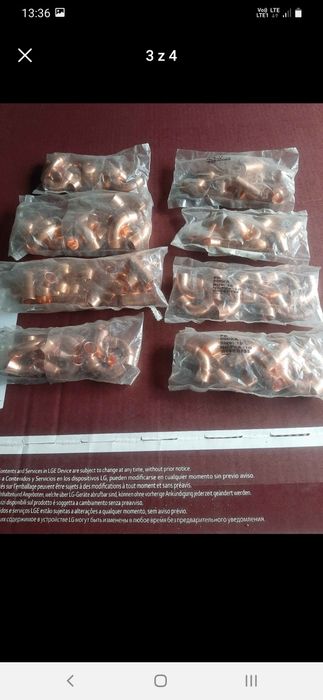 Kolanka miedziane trojniki zlaczki