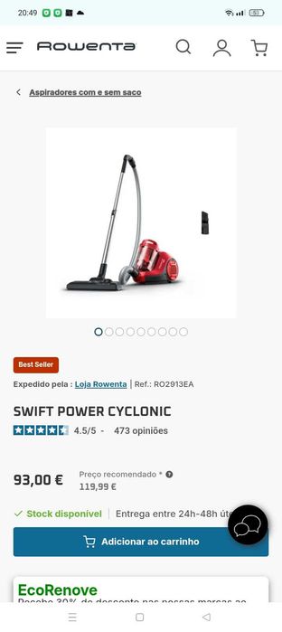 Aspirador Rowenta novo
