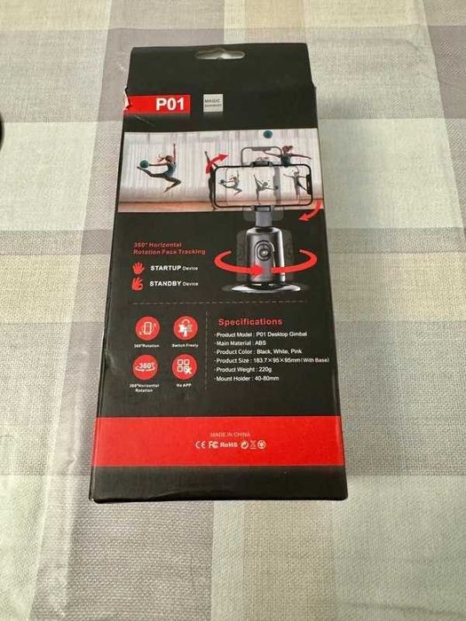 Suporte telemóvel P01 360 graus com rastreio facial