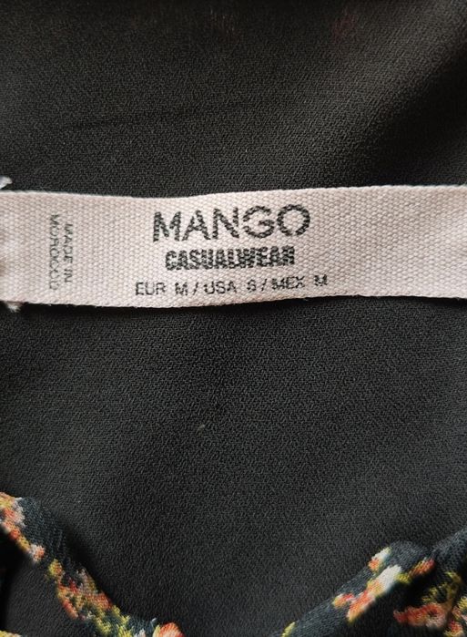 Czarna sukienka w kwiaty, MANGO rozmiar M jesienny look