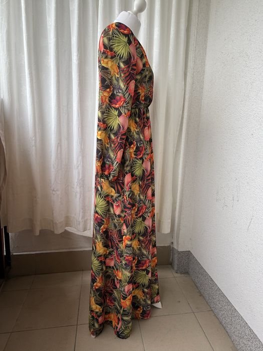 Zwiewna sukienka maxi w kwiaty boho M lato wakacje | boho romantic