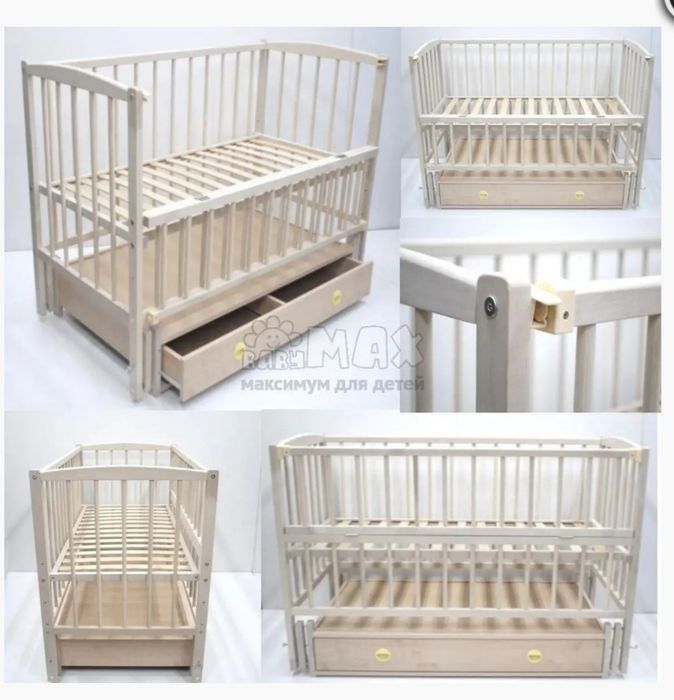 Детская кроватка с ящиком и маятником
