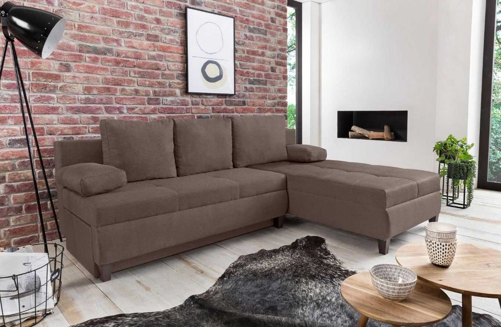 Narożnik mały do salonu z funkcją spania