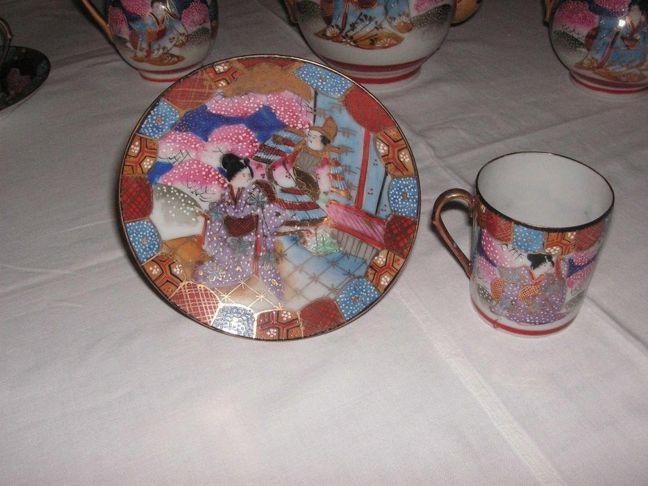 Serviço de Café de Porcelana Japonesa Casca de Ovo