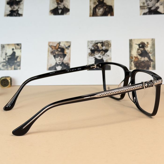 Okulary oprawki zerówki unisex nerdy czarne acetat tytan ETE