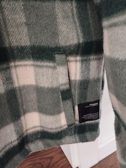 Casaco estilo camisa de lã