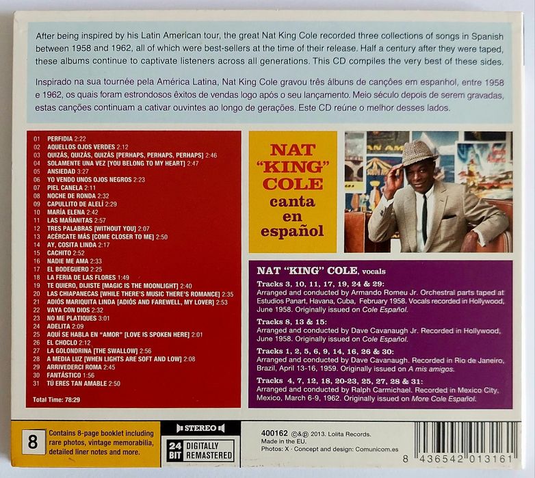 CD Nat "KING" Cole - Canta en Español