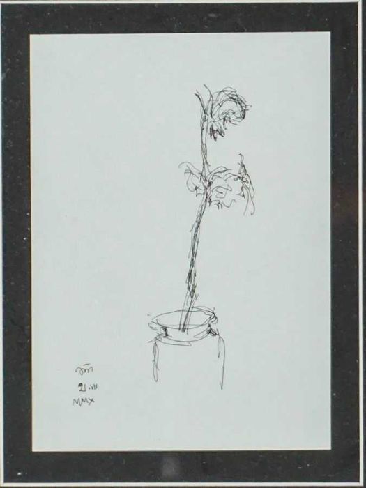 João Cutileiro ( Flor) - Desenho a tinta da China sobre papel