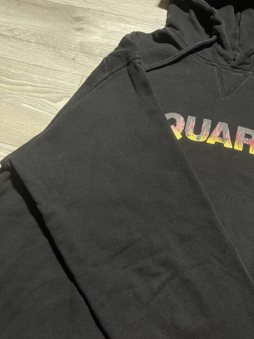Оверсайз худі Dsquared2 чоловіче чорне худі велике лого