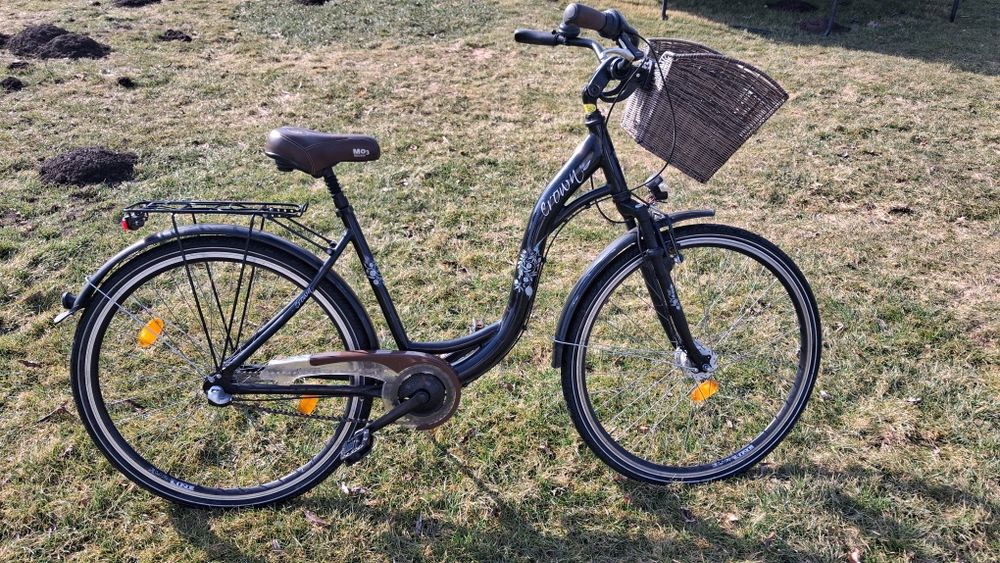 Rower miejski damski CROWN – koła 28' – koszyk + bagażnik – bardzo dob