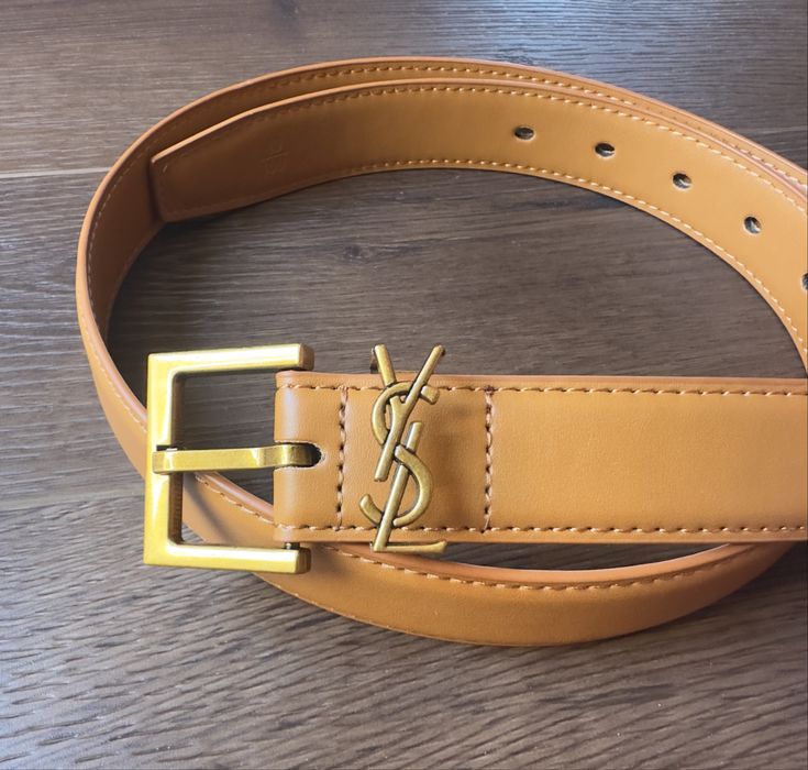 PaseK YSL rudy ze złotą klamrą