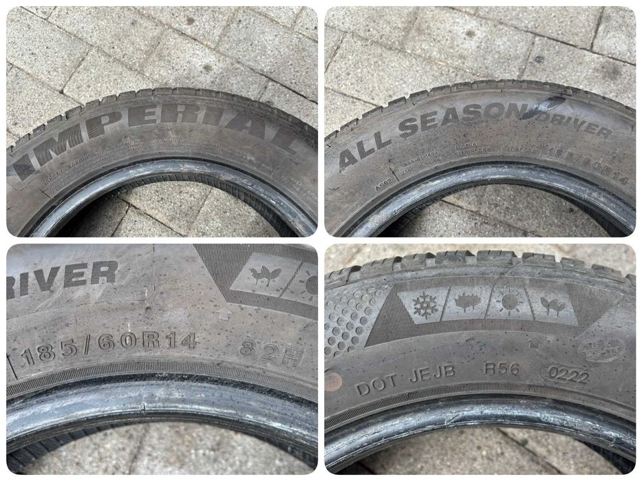 2X OPONY CAŁOROCZNE 185/60R14 82H Imperial AS Driver 4S 6.9MM 2022R