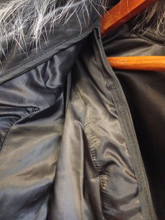 Зимова куртка шкіра з буркою