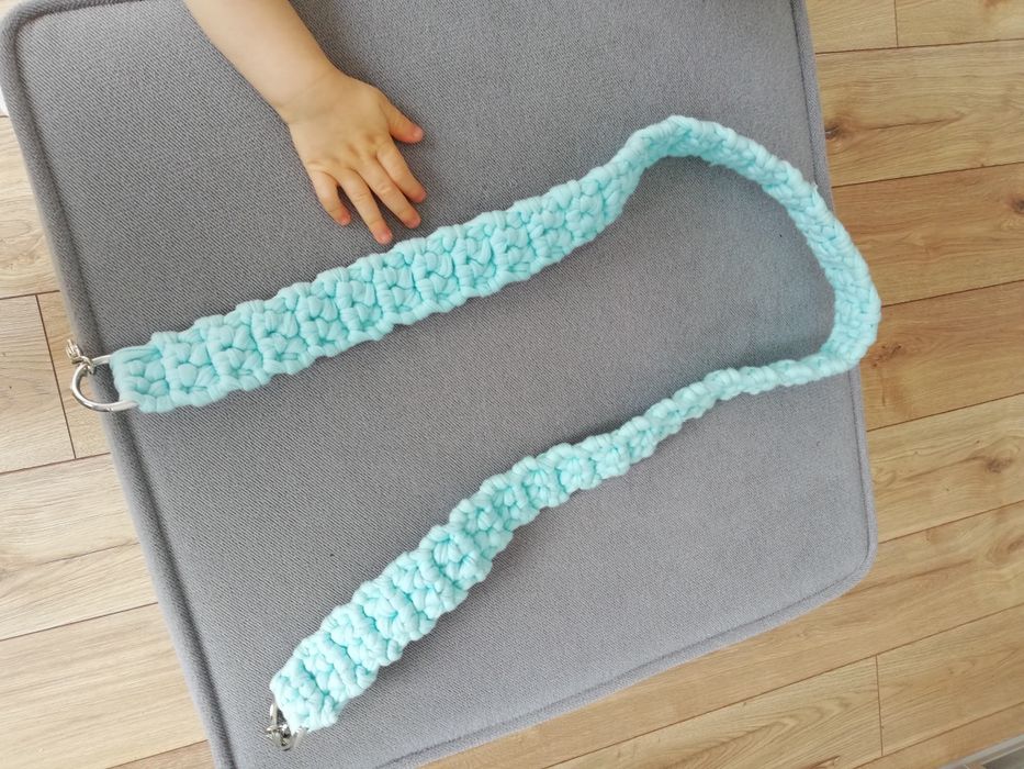 Torebka miętowa ze sznurka handmade