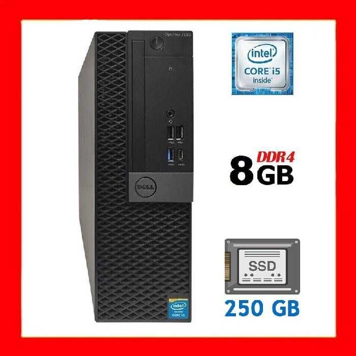 Комп'ютер Dell OptiPlex 7050 SFF / Intel Core i5-6600 (4 ядра по 3.3 - 3.9 GHz) / 8 GB DDR4 / 250 GB SSD / Intel HD Graphics 530 / 180W