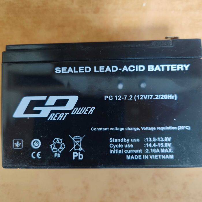 Аккумулятор GREAT POWER(GP) 12В, 7.2Ач