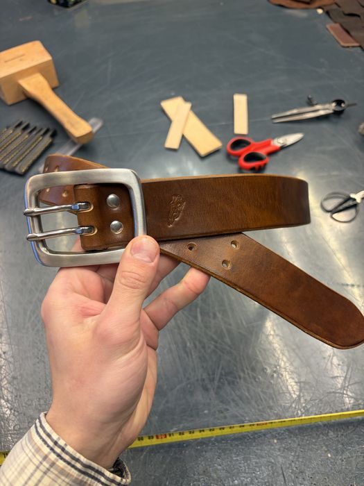 Pasek brązowy 4.5 klamra nierdzewna