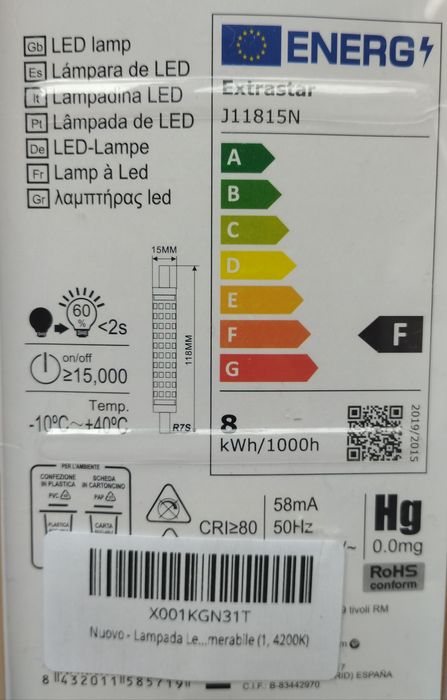 Lâmpada led tubular 11.8cm