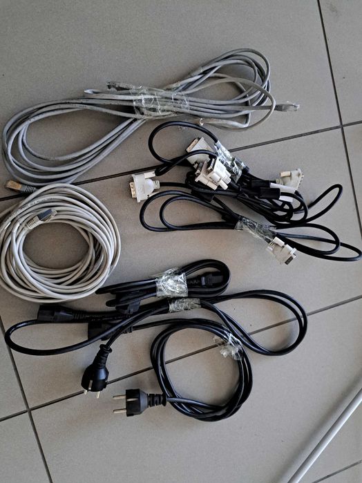 Kabel sieciowy, kabel zasilający, kabel do monitoru DVI