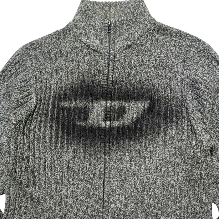 Зіп кофта Diesel big logo авангард Y2K avant garde opium techno knit