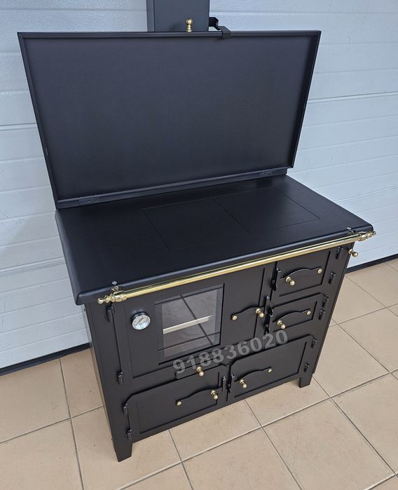 Fogão Lenha NOVOS - Forno INOX Porta Vidro - Estilo Rústico - Fabricado em Portugal