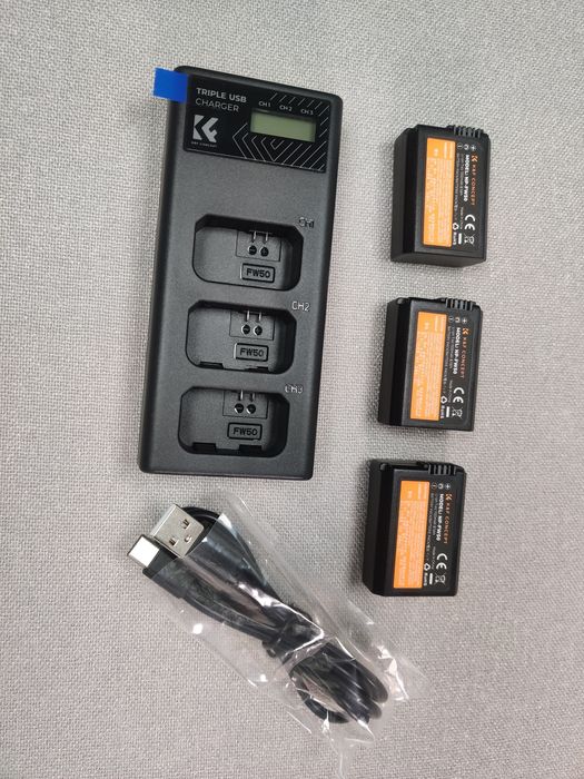 Акумулятори K&F CONCEPT NP-FW50 та зарядка ZV-E10 для Sony Alpha