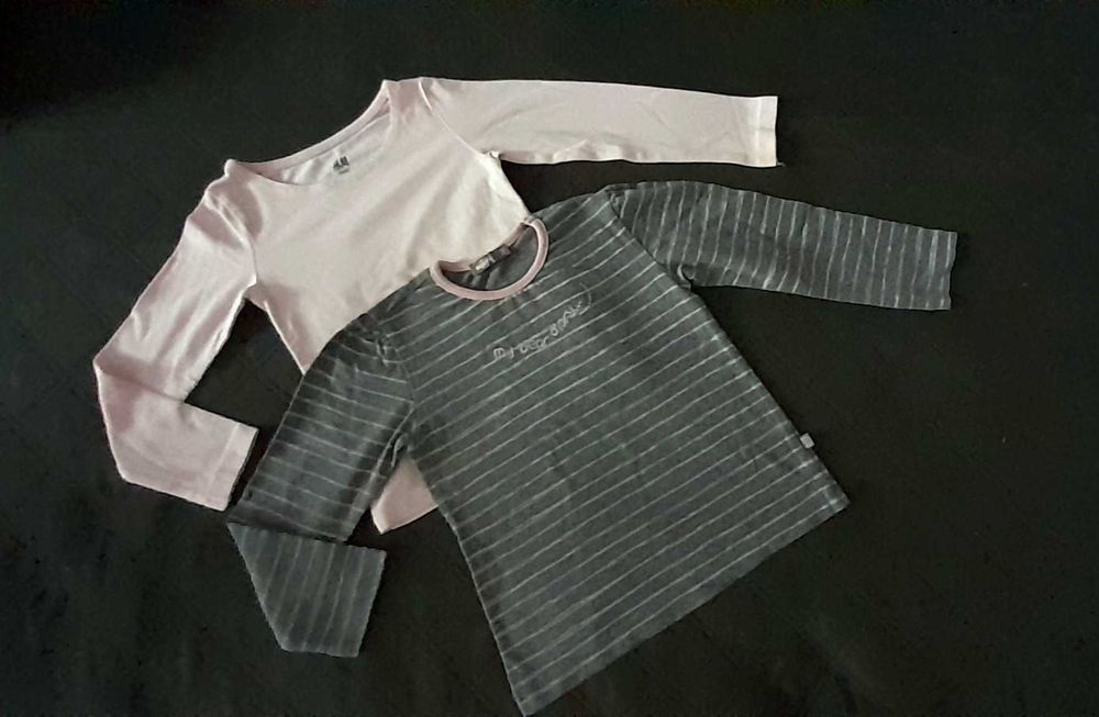 H&M Wójcik 2 śliczne bluzki dla dziewczynki jak nowe  r. 92